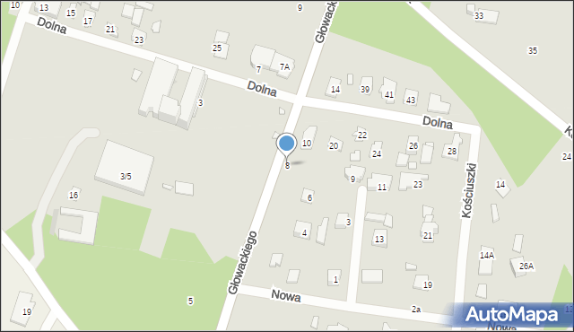 Konstancin-Jeziorna, Głowackiego Bartosza, 8, mapa Konstancin-Jeziorna