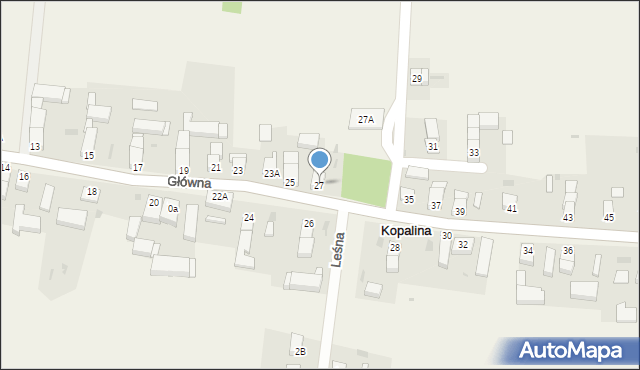 Kopalina, Główna, 27, mapa Kopalina