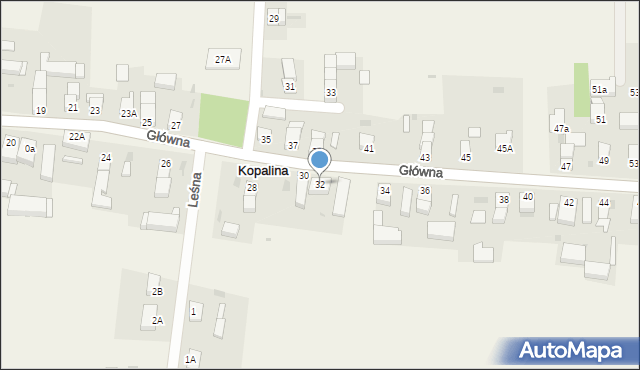 Kopalina, Główna, 32, mapa Kopalina