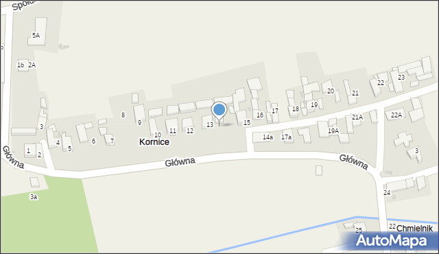 Kornice, Główna, 14, mapa Kornice
