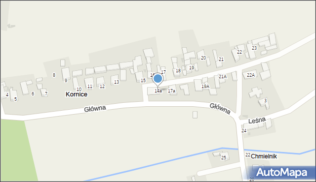 Kornice, Główna, 14a, mapa Kornice