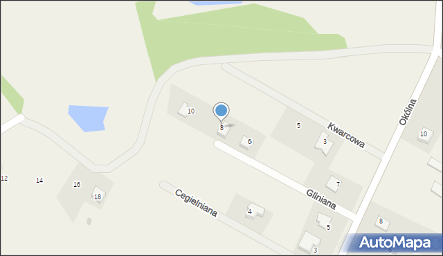 Korwinów, Gliniana, 8, mapa Korwinów