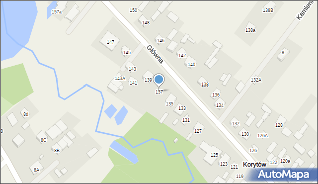Korytów, Główna, 137, mapa Korytów