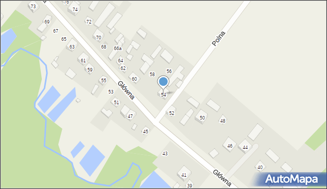 Korytów, Główna, 54, mapa Korytów