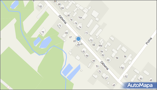 Korytów, Główna, 63, mapa Korytów