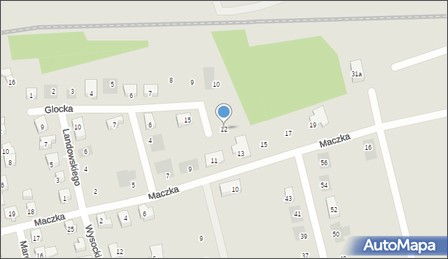 Kościerzyna, Glocka Władysława, 12, mapa Kościerzyna