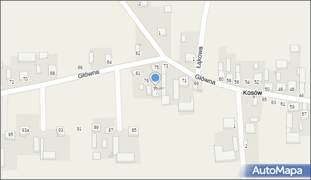 Kosów, Główna, 77, mapa Kosów