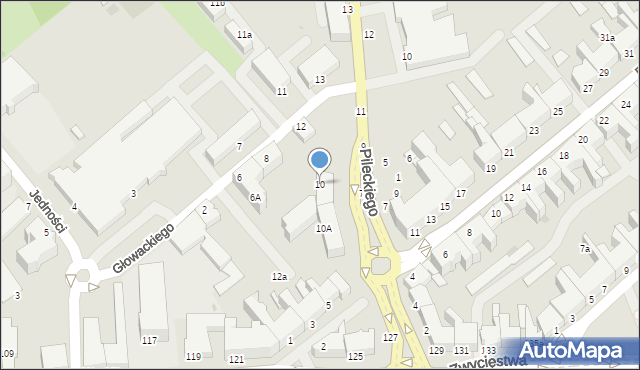 Koszalin, Głowackiego Bartosza, 10, mapa Koszalina