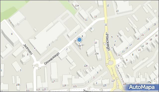 Koszalin, Głowackiego Bartosza, 6A, mapa Koszalina