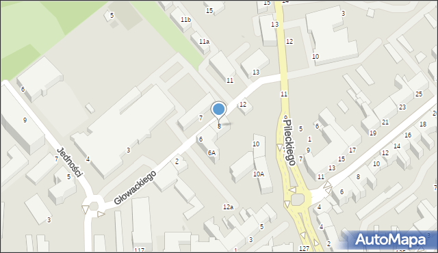 Koszalin, Głowackiego Bartosza, 8, mapa Koszalina