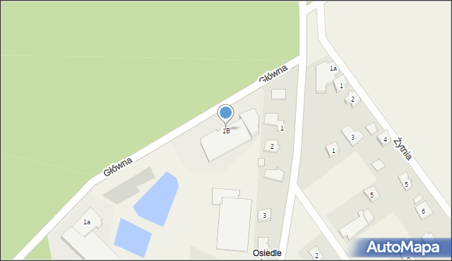 Koteże, Główna, 1B, mapa Koteże