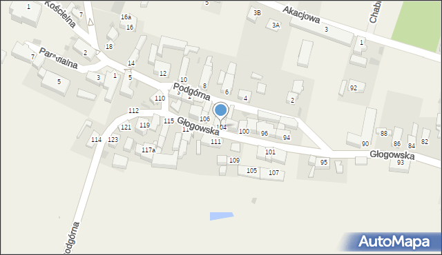 Kotla, Głogowska, 104, mapa Kotla