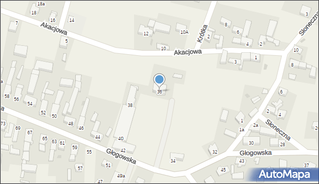 Kotla, Głogowska, 36, mapa Kotla