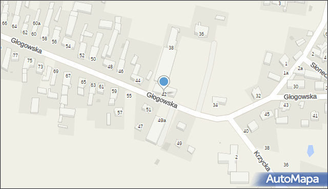 Kotla, Głogowska, 42, mapa Kotla