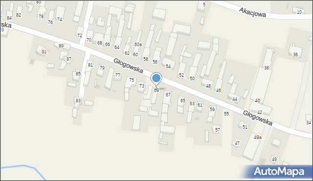 Kotla, Głogowska, 69, mapa Kotla