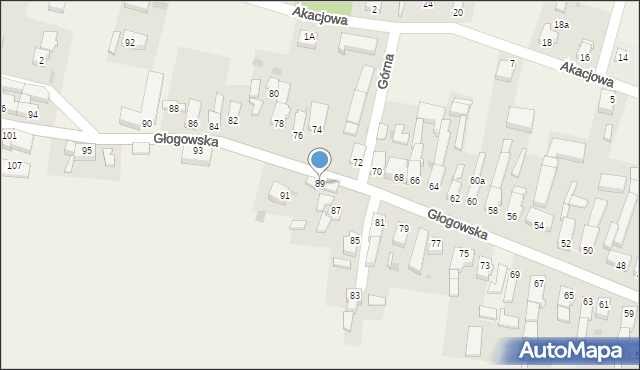 Kotla, Głogowska, 89, mapa Kotla