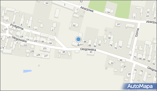 Kotla, Głogowska, 90, mapa Kotla