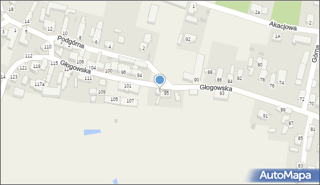 Kotla, Głogowska, 97, mapa Kotla