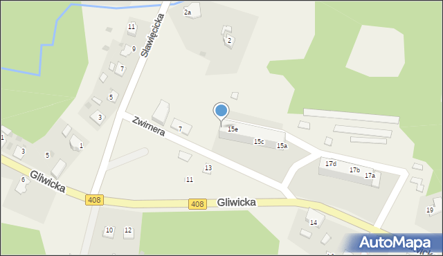 Kotlarnia, Gliwicka, 15f, mapa Kotlarnia