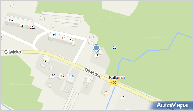 Kotlarnia, Gliwicka, 19, mapa Kotlarnia