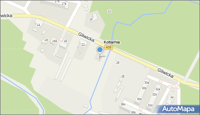 Kotlarnia, Gliwicka, 20, mapa Kotlarnia