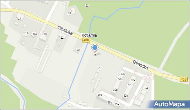 Kotlarnia, Gliwicka, 26, mapa Kotlarnia