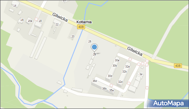 Kotlarnia, Gliwicka, 28, mapa Kotlarnia