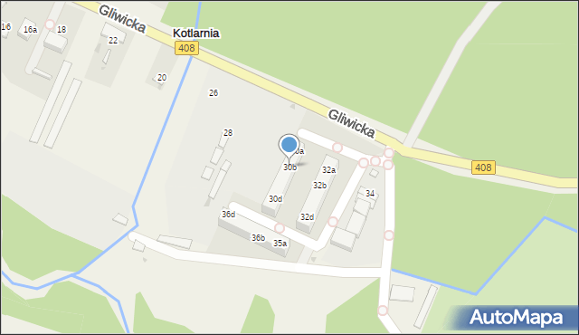 Kotlarnia, Gliwicka, 30b, mapa Kotlarnia