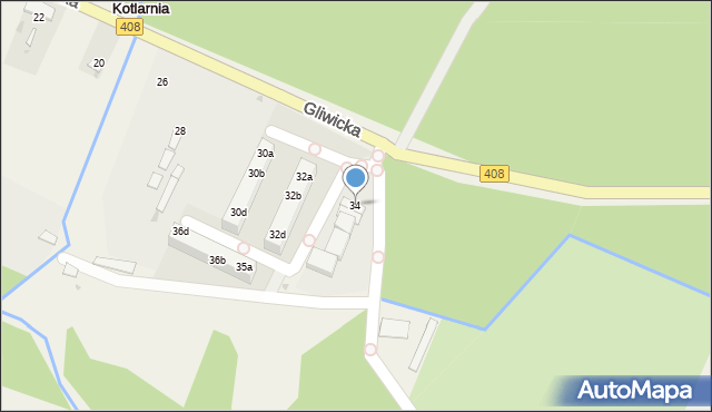 Kotlarnia, Gliwicka, 34, mapa Kotlarnia