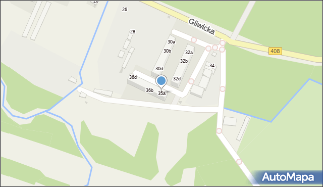 Kotlarnia, Gliwicka, 35a, mapa Kotlarnia