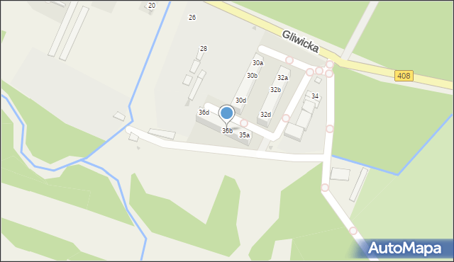 Kotlarnia, Gliwicka, 36b, mapa Kotlarnia