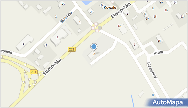 Kowale, Glazurowa, 2, mapa Kowale