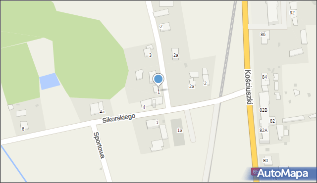 Kowale Oleckie, Głucha, 1, mapa Kowale Oleckie