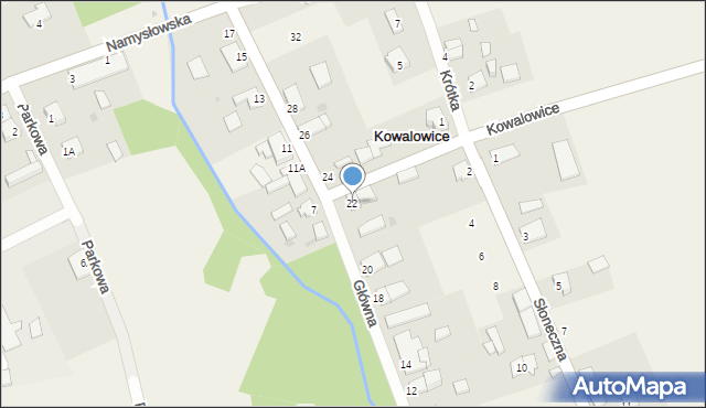 Kowalowice, Główna, 22, mapa Kowalowice