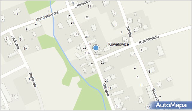 Kowalowice, Główna, 24, mapa Kowalowice