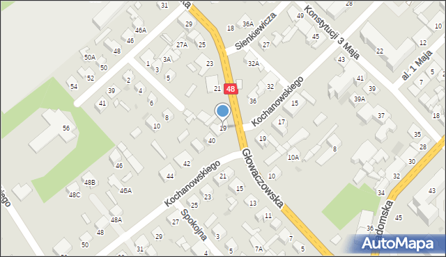 Kozienice, Głowaczowska, 19, mapa Kozienice