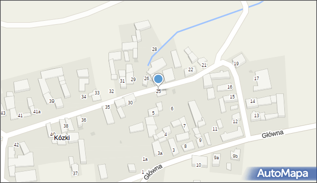 Kózki, Główna, 25, mapa Kózki