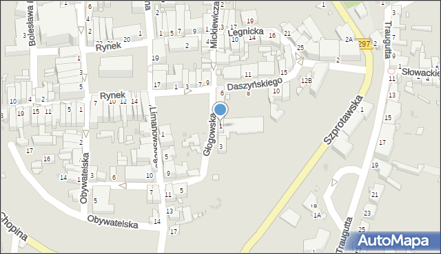 Kożuchów, Głogowska, 1, mapa Kożuchów