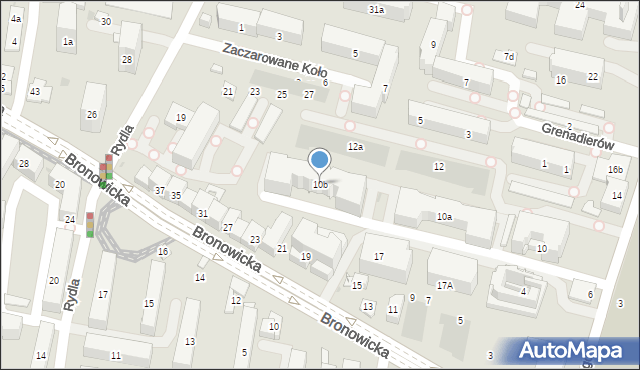 Kraków, Głowackiego Bartosza, 10b, mapa Krakowa