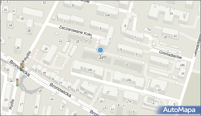 Kraków, Głowackiego Bartosza, 12a, mapa Krakowa