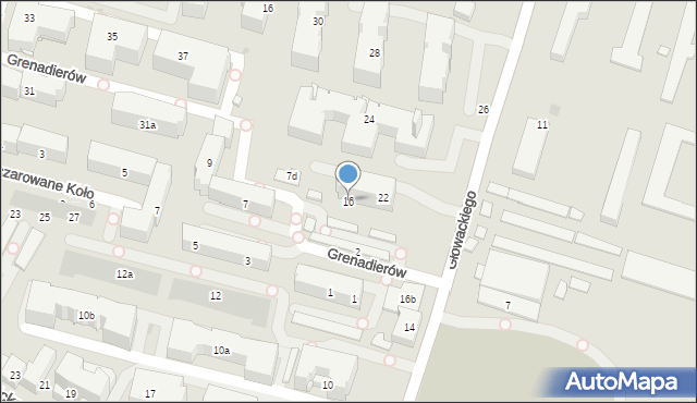 Kraków, Głowackiego Bartosza, 16, mapa Krakowa