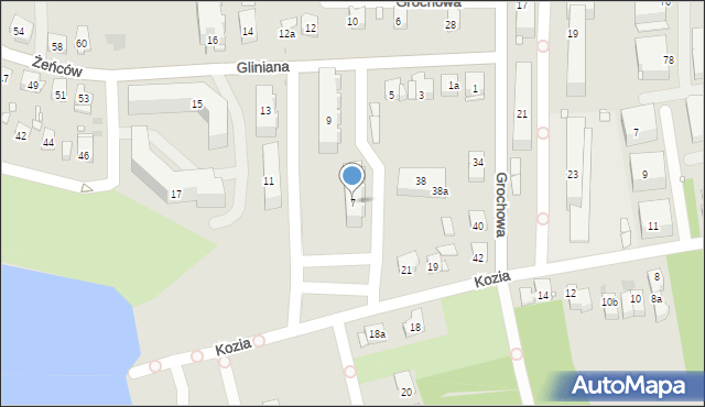 Kraków, Gliniana, 7, mapa Krakowa