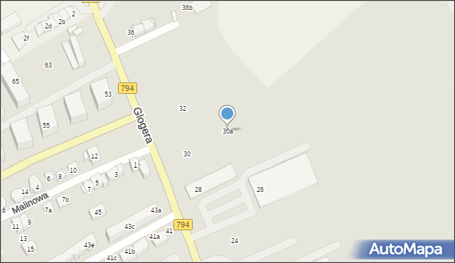Kraków, Glogera Zygmunta, 30a, mapa Krakowa