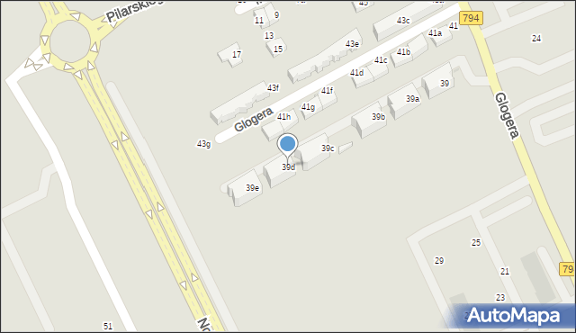 Kraków, Glogera Zygmunta, 39d, mapa Krakowa
