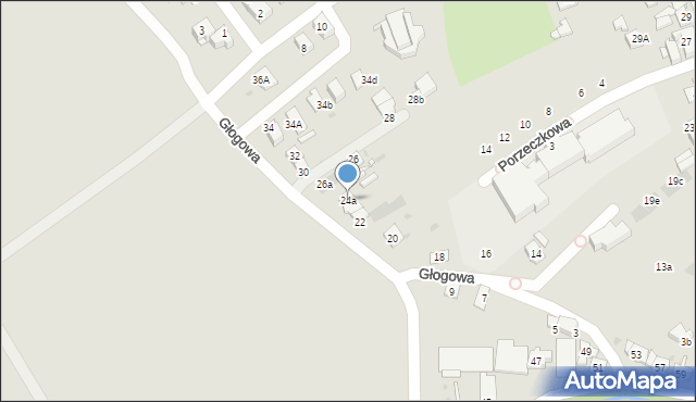 Kraków, Głogowa, 24a, mapa Krakowa