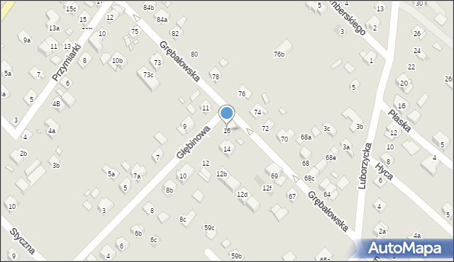 Kraków, Głębinowa, 16, mapa Krakowa