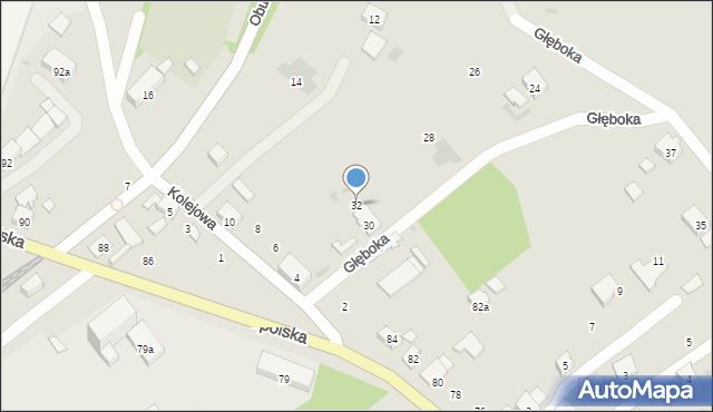 Krapkowice, Głęboka, 32, mapa Krapkowice
