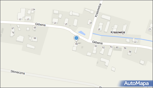 Krasowice, Główna, 61, mapa Krasowice