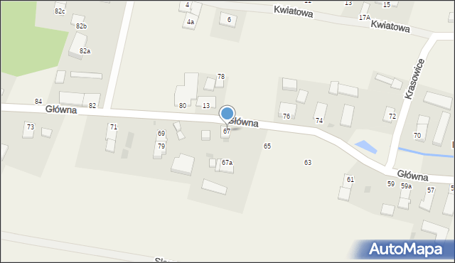 Krasowice, Główna, 67, mapa Krasowice