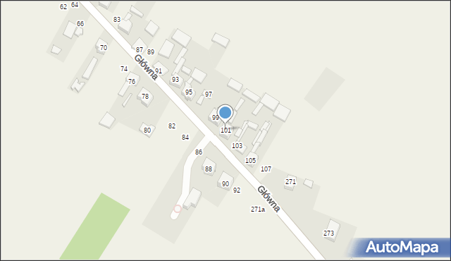 Krężce, Główna, 101, mapa Krężce